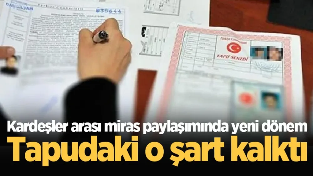 Kardeşler arası miras paylaşımında yeni dönem: Tapudaki o şart kalktı