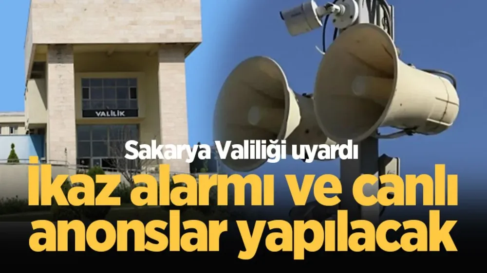 Sakarya Valiliği, 7 Mayıs – 30 Mayıs 2025 tarihleri arasında Sakarya genelinde çeşitli zaman aralıklarında siren ve anons denemeleri yapılacağını duyurdu. İŞTE DETAYLAR...