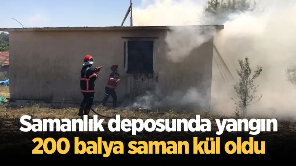 Kaynarca da Samanlık deposunda yangın: 200 balya saman kül oldu