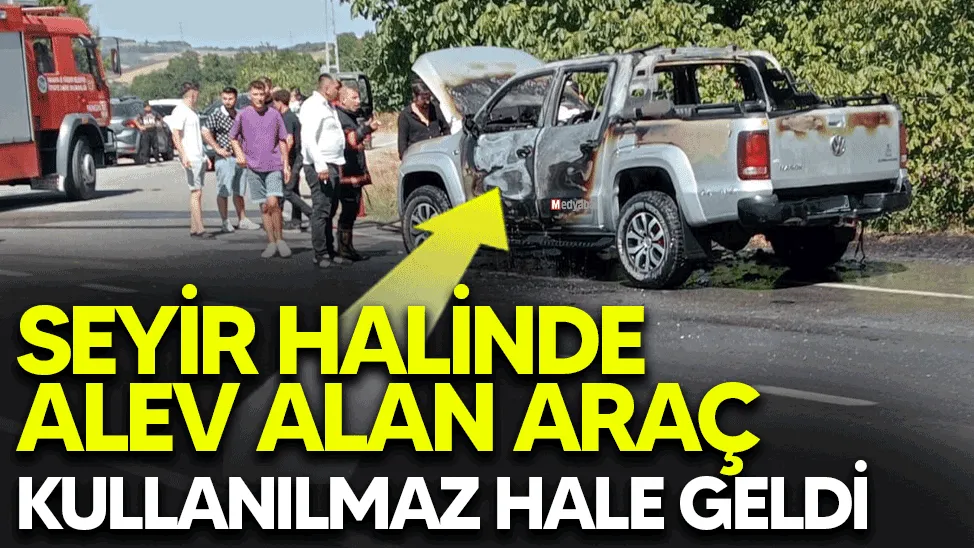 Kaynarca istikametinde Seyir halinde alev alan araç kullanılmaz hale geldi